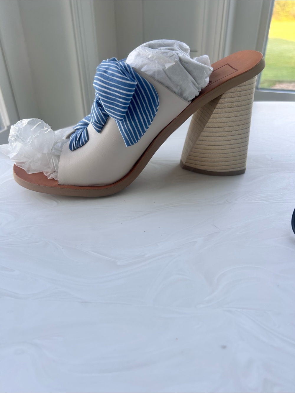 NEW Dolce vita ladies Women’s Amber ivory leather heels size 8.5 - Picture 5 of 7